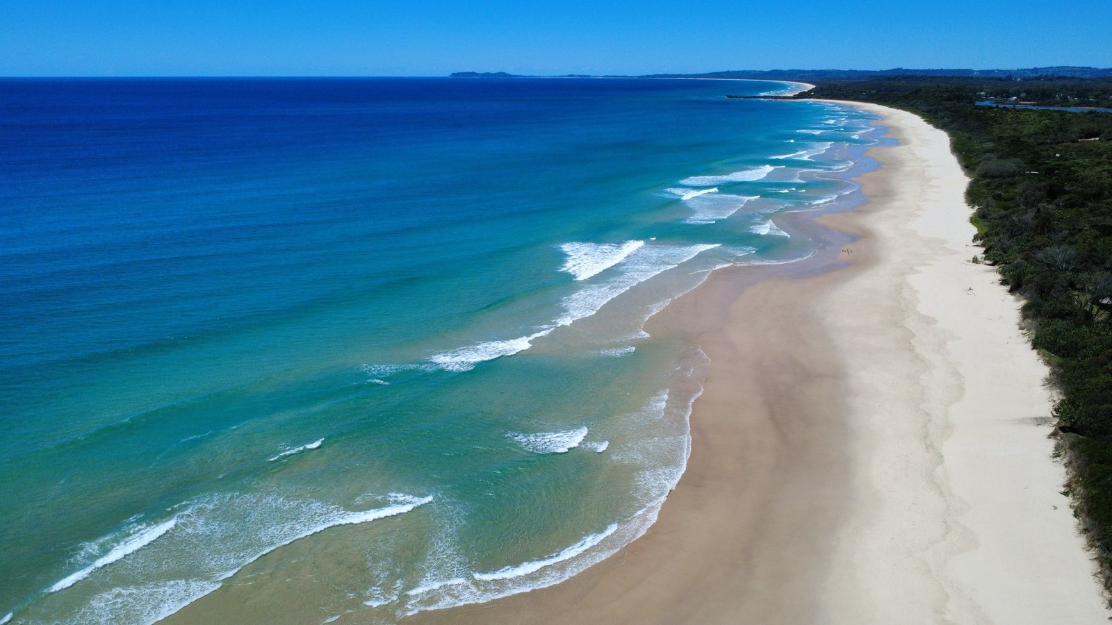 Aerial view of New Brighton beach and ocean